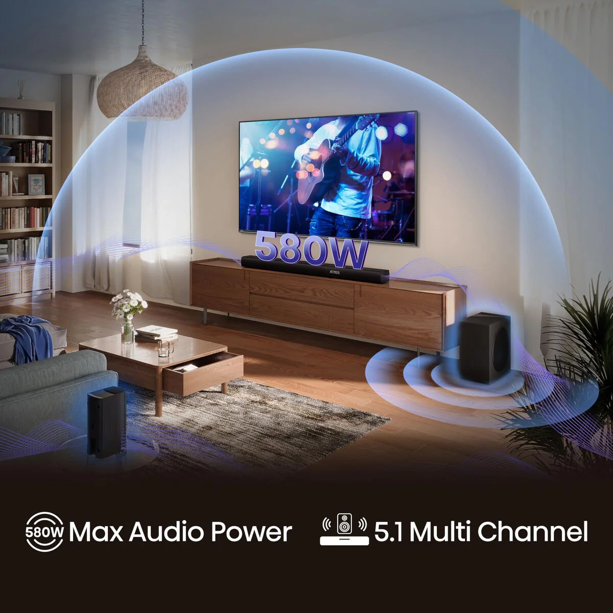Barra de Sonido Hisense AX5100Q 580 W Negro - Image 10
