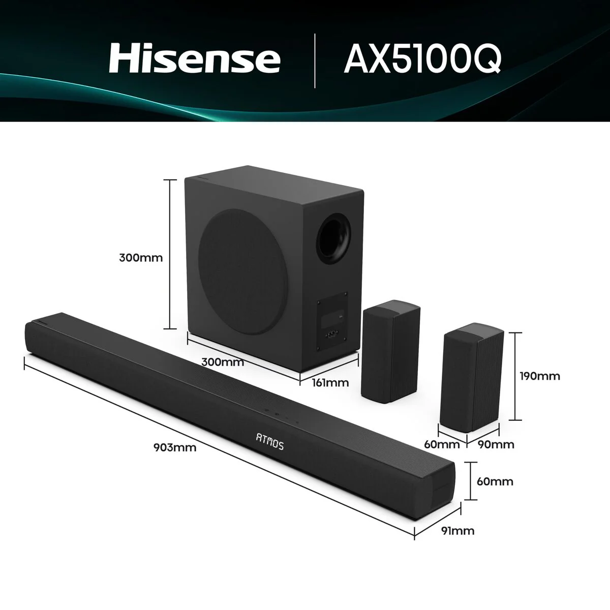 Barra de Sonido Hisense AX5100Q 580 W Negro - Image 7