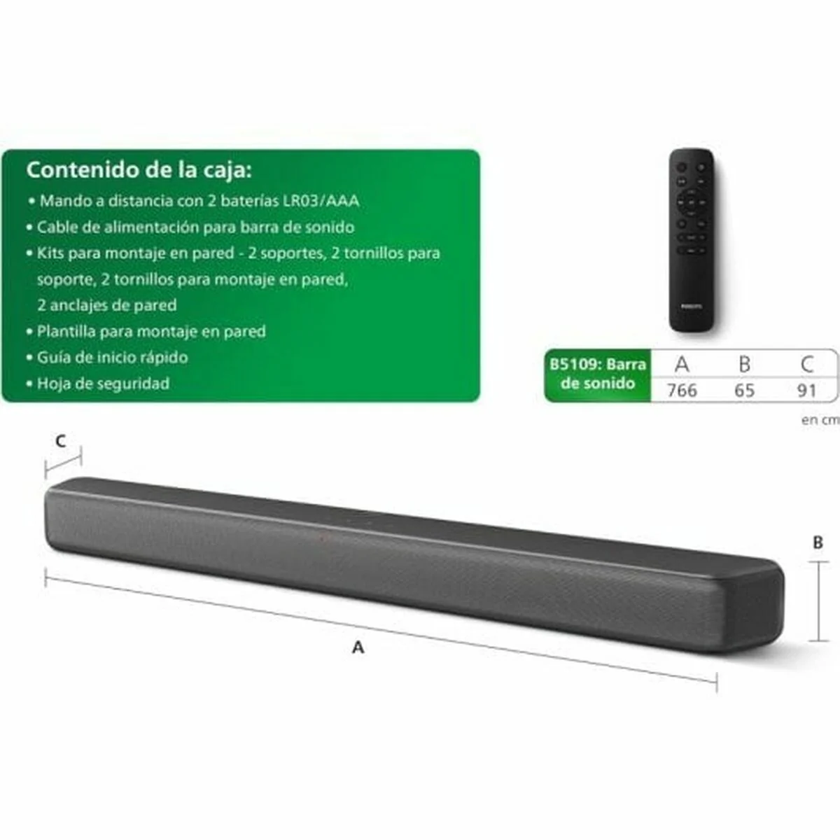 Barra de Sonido Philips TAB5109/10 Gris 60 W - Image 9