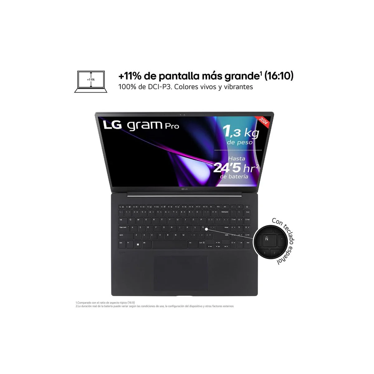 Laptop LG 16ZD90SP-A.AX78B 16" intel core ultra 7 32 GB RAM 1 TB SSD Qwerty Español - Image 4
