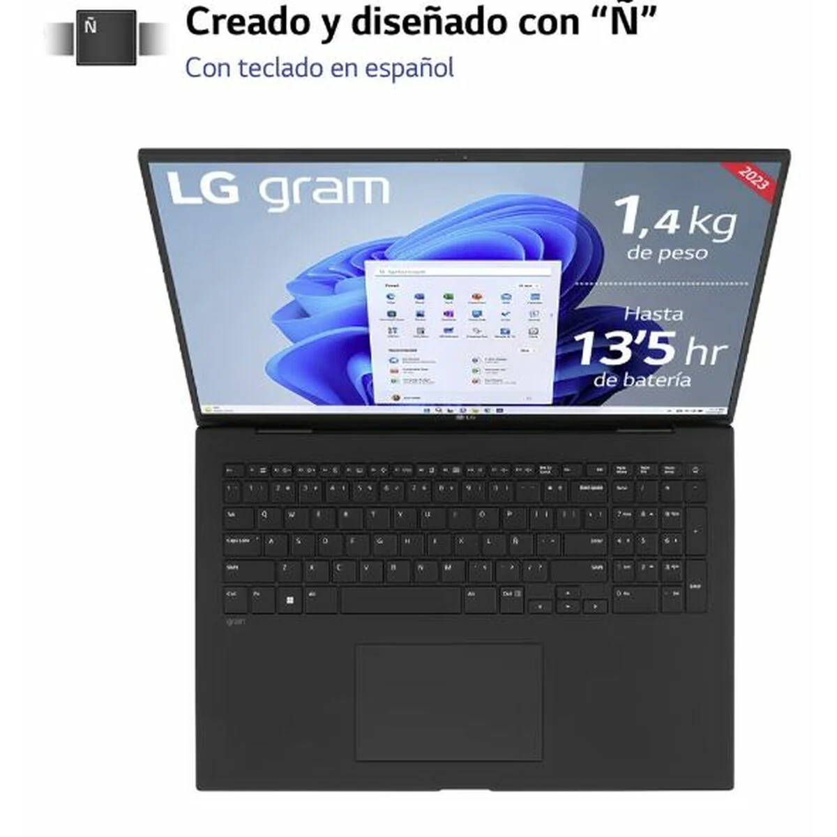 Laptop LG 17Z90R-E.AD78B 17" Intel Core i7-1360P 32 GB RAM 1 TB SSD NVIDIA GeForce RTX 3050 Qwerty Español - Image 3
