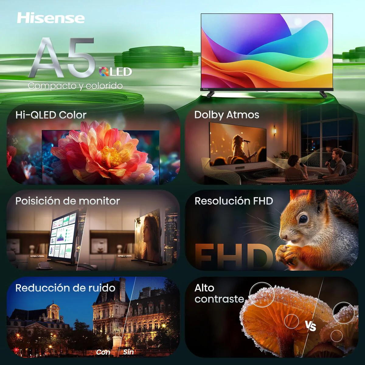 Hisense Smart TV 40A5S 40 pulgadas Full HD QLED HDMI negro - Image 5