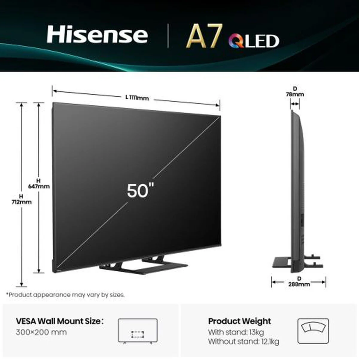 Smart TV Hisense 50A7Q 4K Ultra HD 50" LED HDR D-LED - Image 2