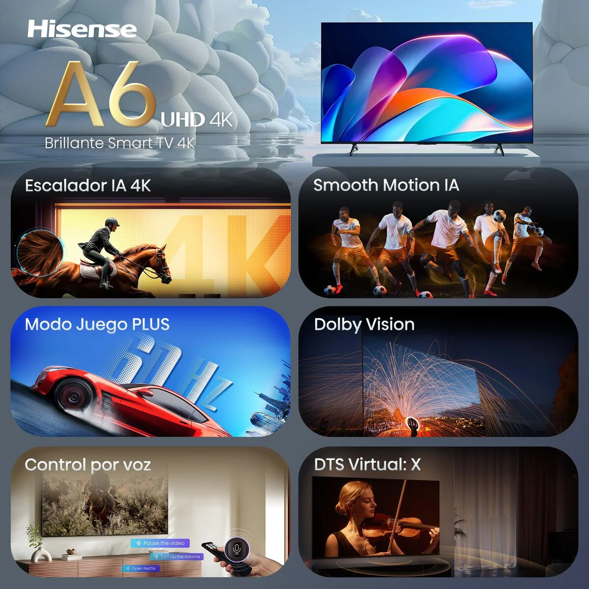 Smart TV Hisense 65A6S 3840 x 2160 px 65" DTS DVB-T2 DVB-S2 - Image 3