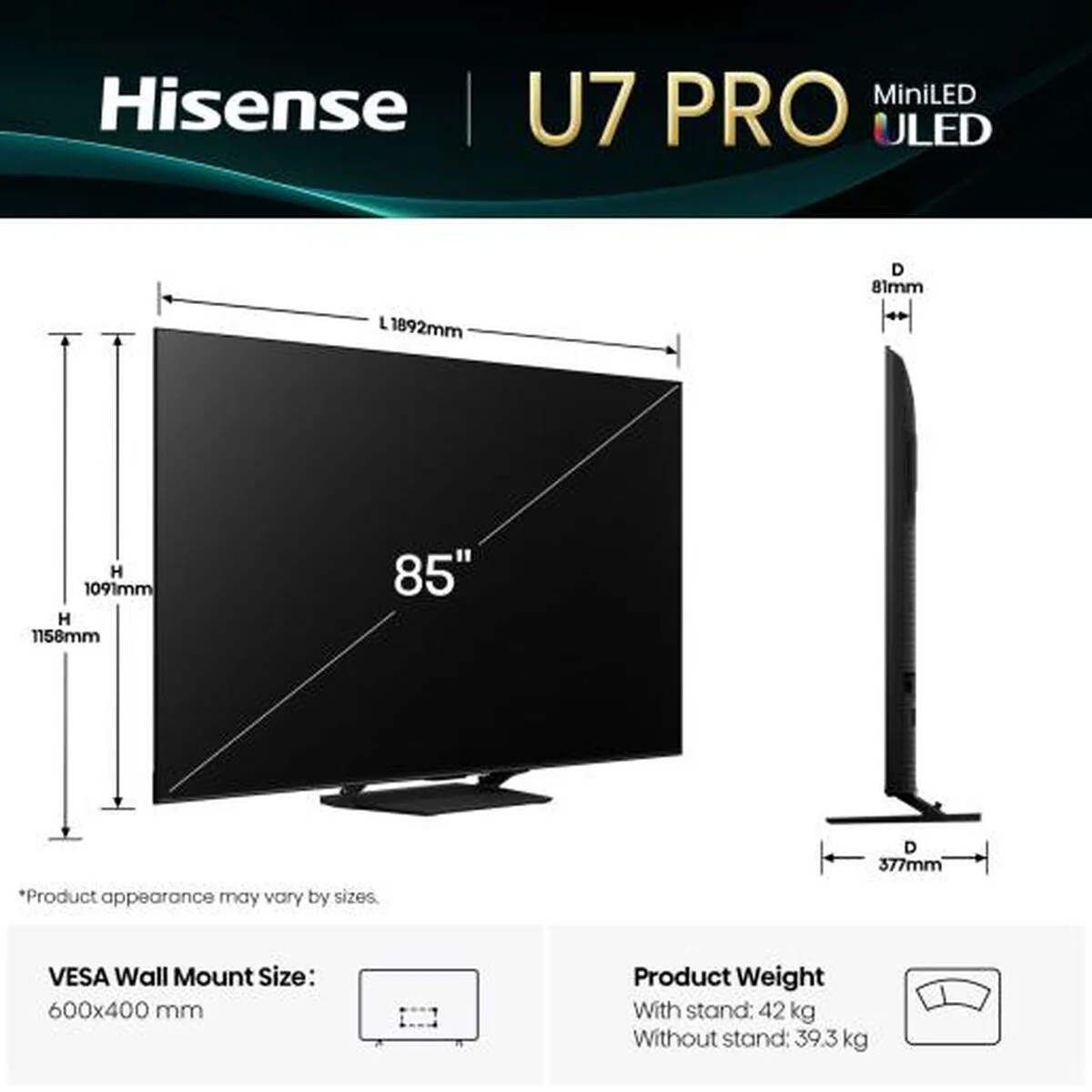 Smart TV Hisense 85U7Q PRO 85" 4K Ultra HD LED HDR - Image 4