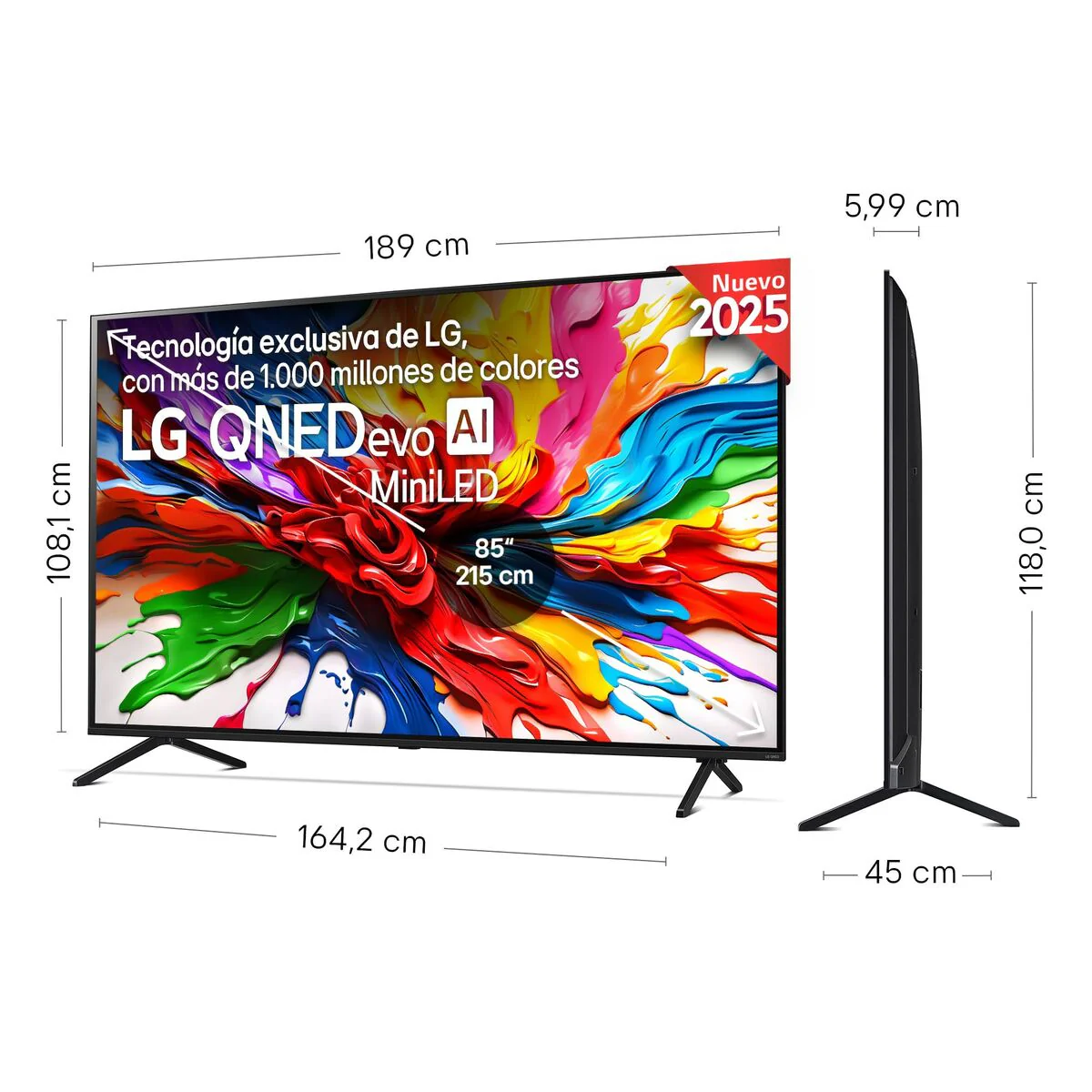 Smart TV LG 85QNED92A6A.AEUQ 3840 x 2160 px UHD 4K HDR10 AMD FreeSync Hybrid Log-Gamma (HLG) Dolby Vision QNED - Image 2