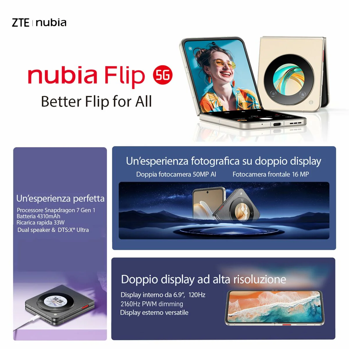 Smartphone ZTE NUBIA FLIP 6,9" Octa Core 8 GB RAM 256 GB Negro - Image 10