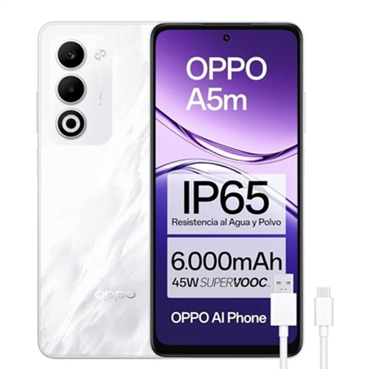 Smartphone Oppo A5M WHITE 6,67" Octa Core 8 GB RAM 256 GB Blanco