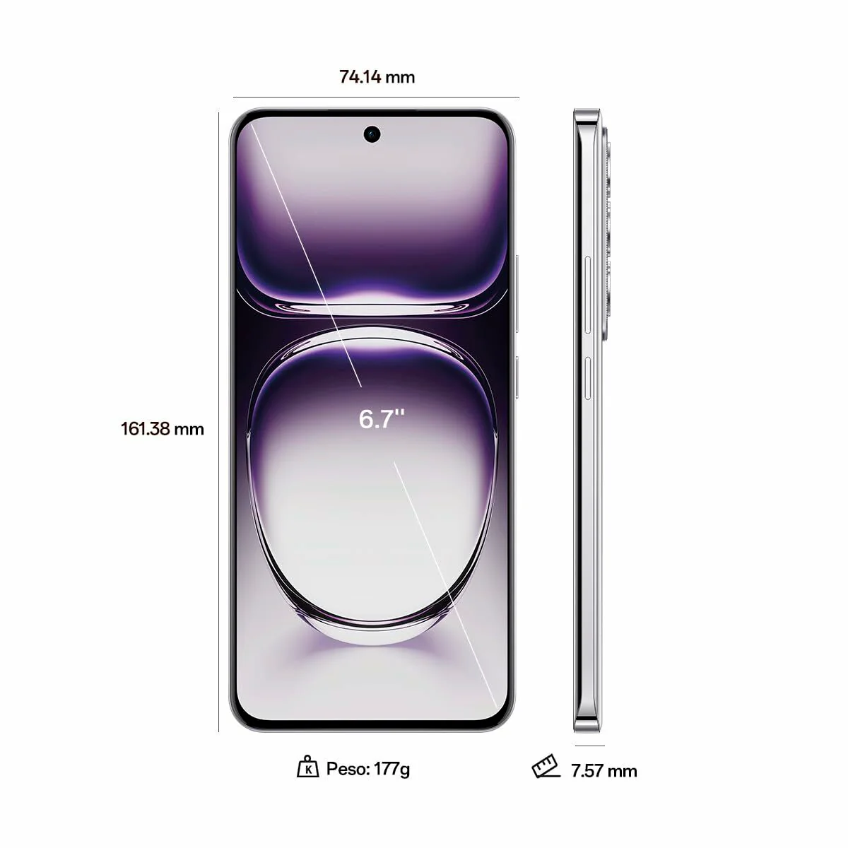 Smartphone Oppo Reno12 5G 6,7" 12 GB RAM 256 GB Marrón Negro Dual SIM - Image 2