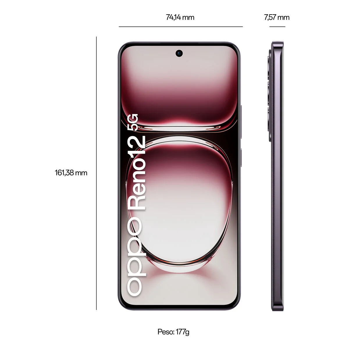 Smartphone Oppo Reno12 5G 6,7" 12 GB RAM 256 GB Marrón Negro Dual SIM - Image 4