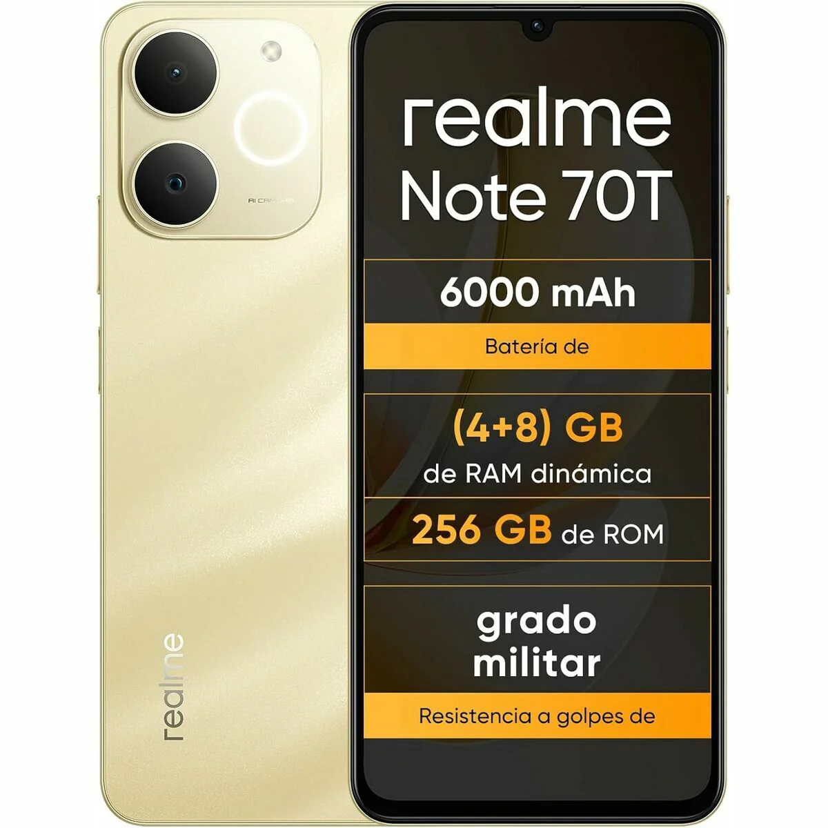 Smartphone Realme NOTE 70T 6,74" Octa Core Unisoc T7250 4 GB RAM 256 GB Oro