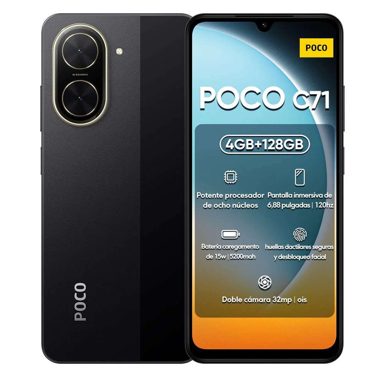 Smartphone Xiaomi POCO C71 6,88" Octa Core 4 GB RAM 128 GB Negro - Image 6