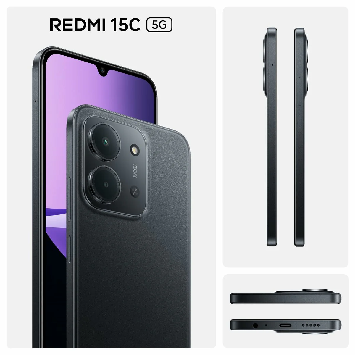 Smartphone Xiaomi REDMI 15C 5G 4-256 BK 6,9" Octa Core mediatek dimensity 6300 4 GB RAM 256 GB Negro - Image 6