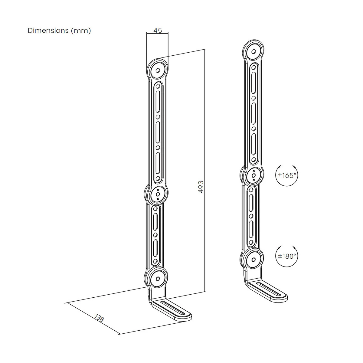 Soporte ajustable Aisens SPK03U-375 Negro - Image 2