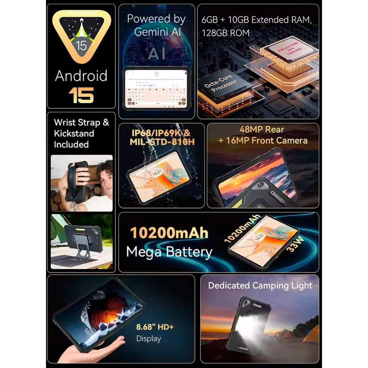 Tablet Cubot KING KONG MINI 6 GB RAM 128 GB 8,7" Negro - Image 6