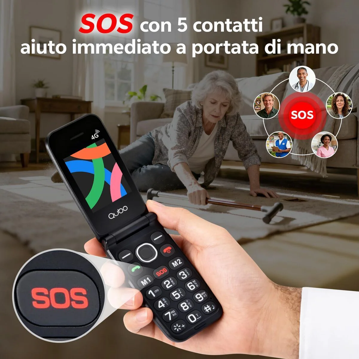 Teléfono Móvil para Mayores Qubo NEONWBK 4G 2,4" 32 GB - Image 3