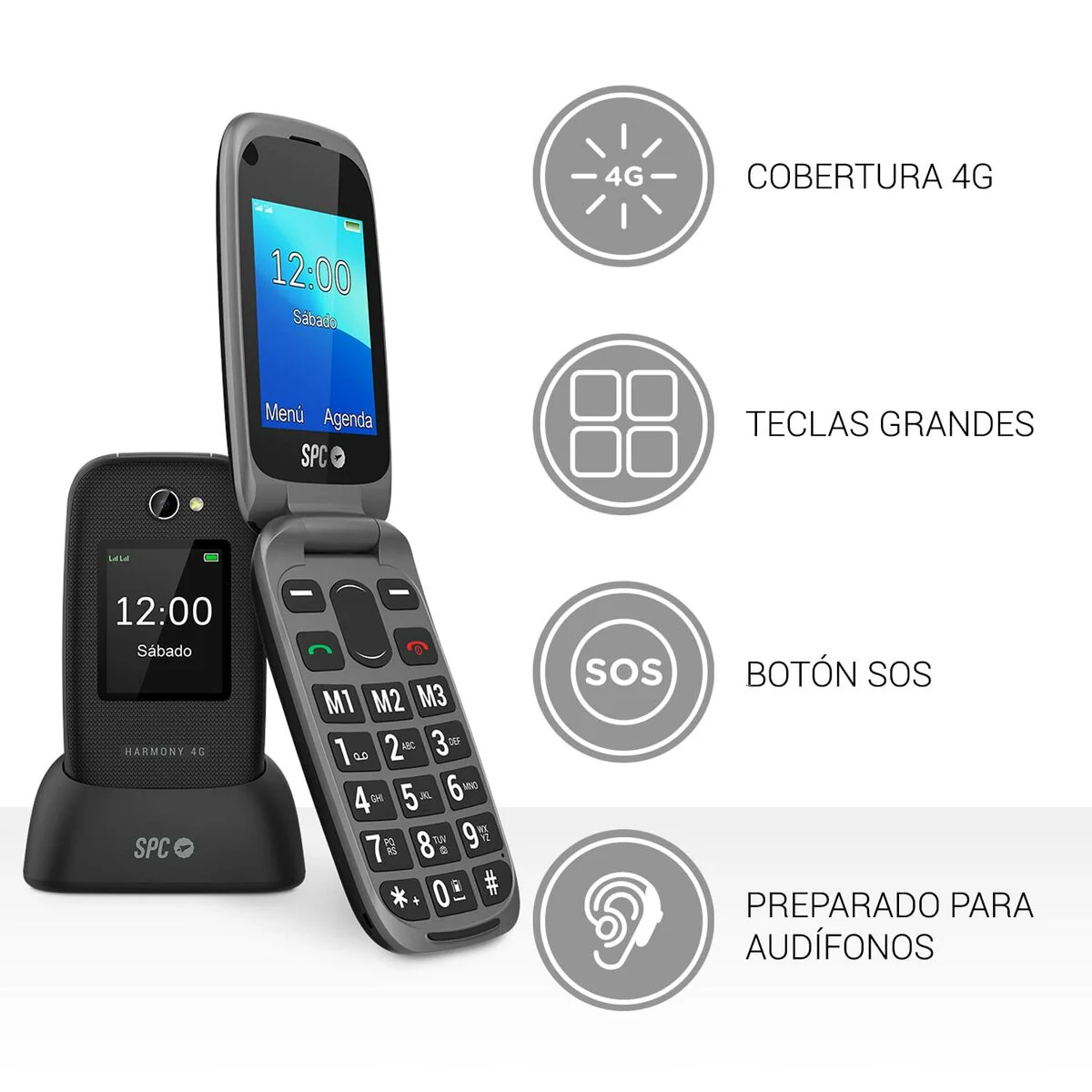 Teléfono Móvil SPC 2330N HARMONY 4G 128 MB Negro 2,4" - Image 3